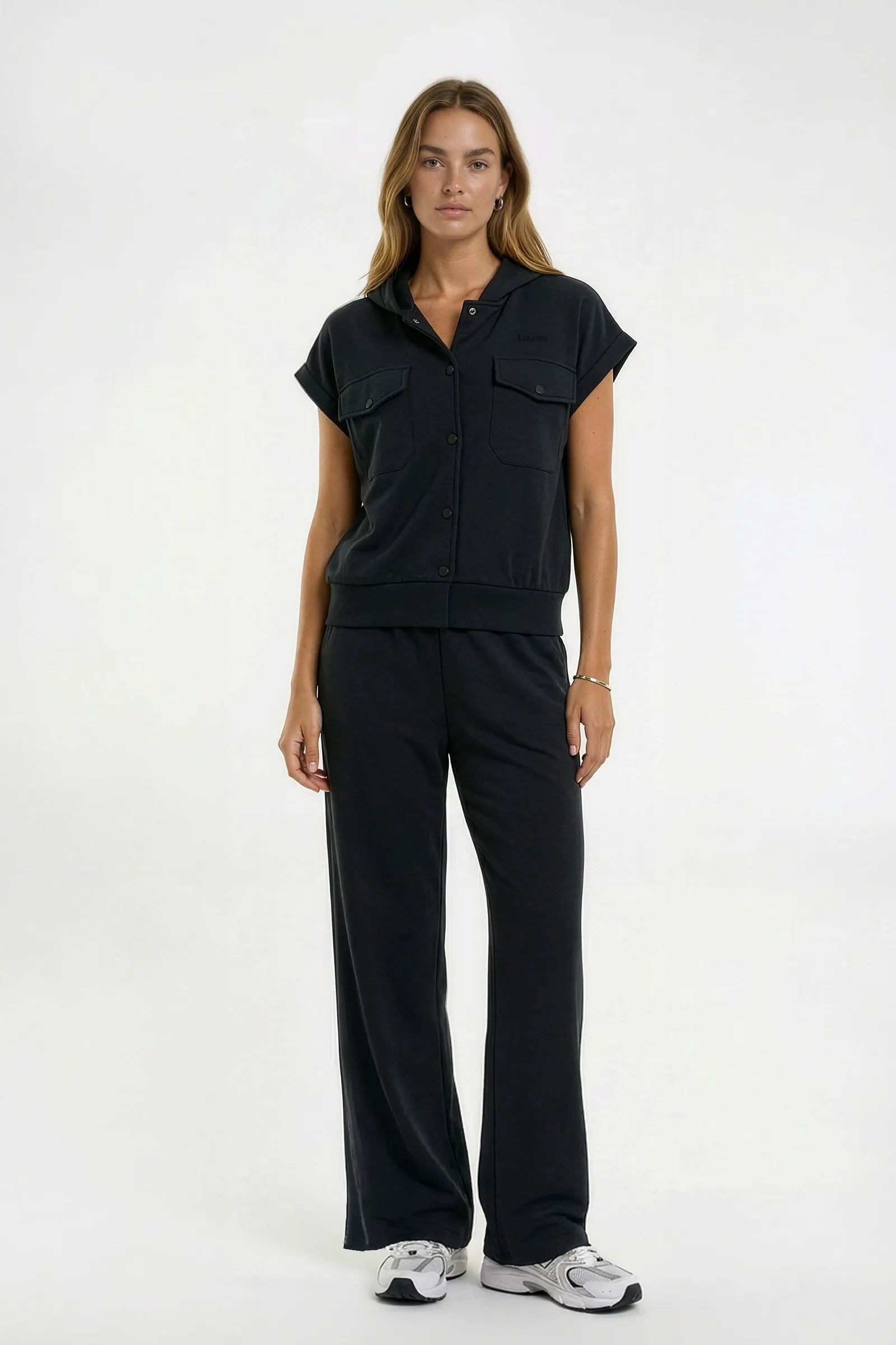 Çıtçıtlı Kapüşonlu Modal Üst - Antrasit