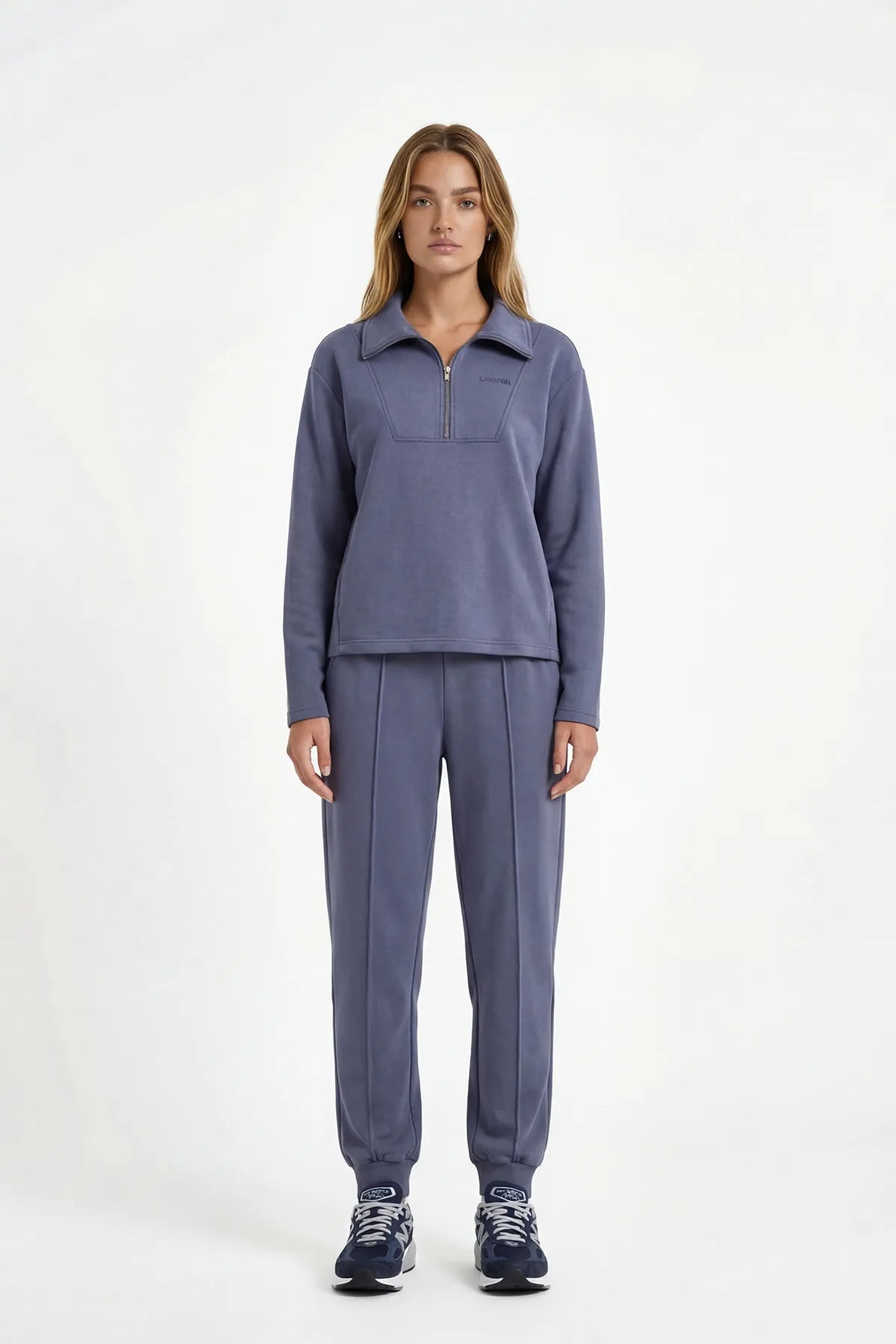 Yarım Fermuarlı Modal Üst - Gri