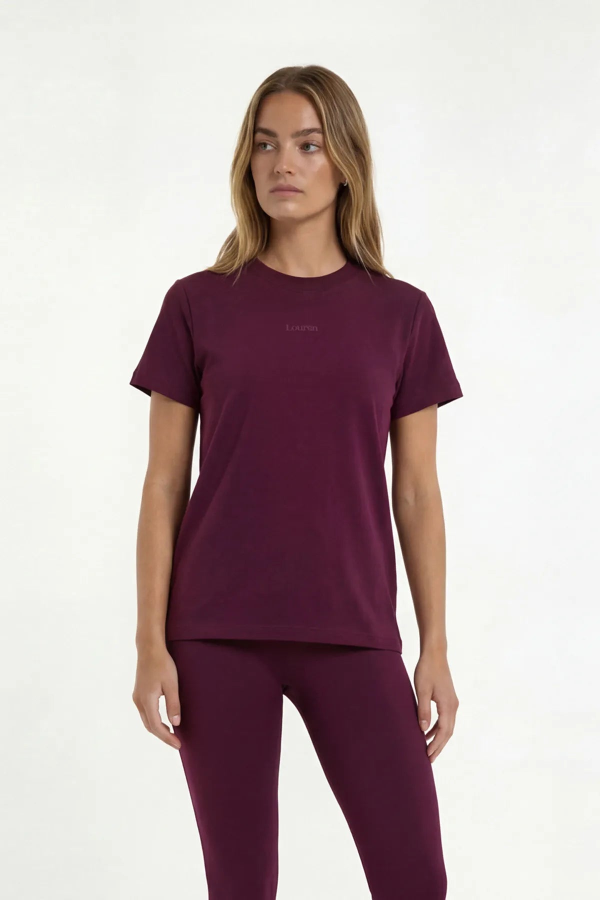 Modal Kumaş Rahat Kesim Tshirt - Bordo