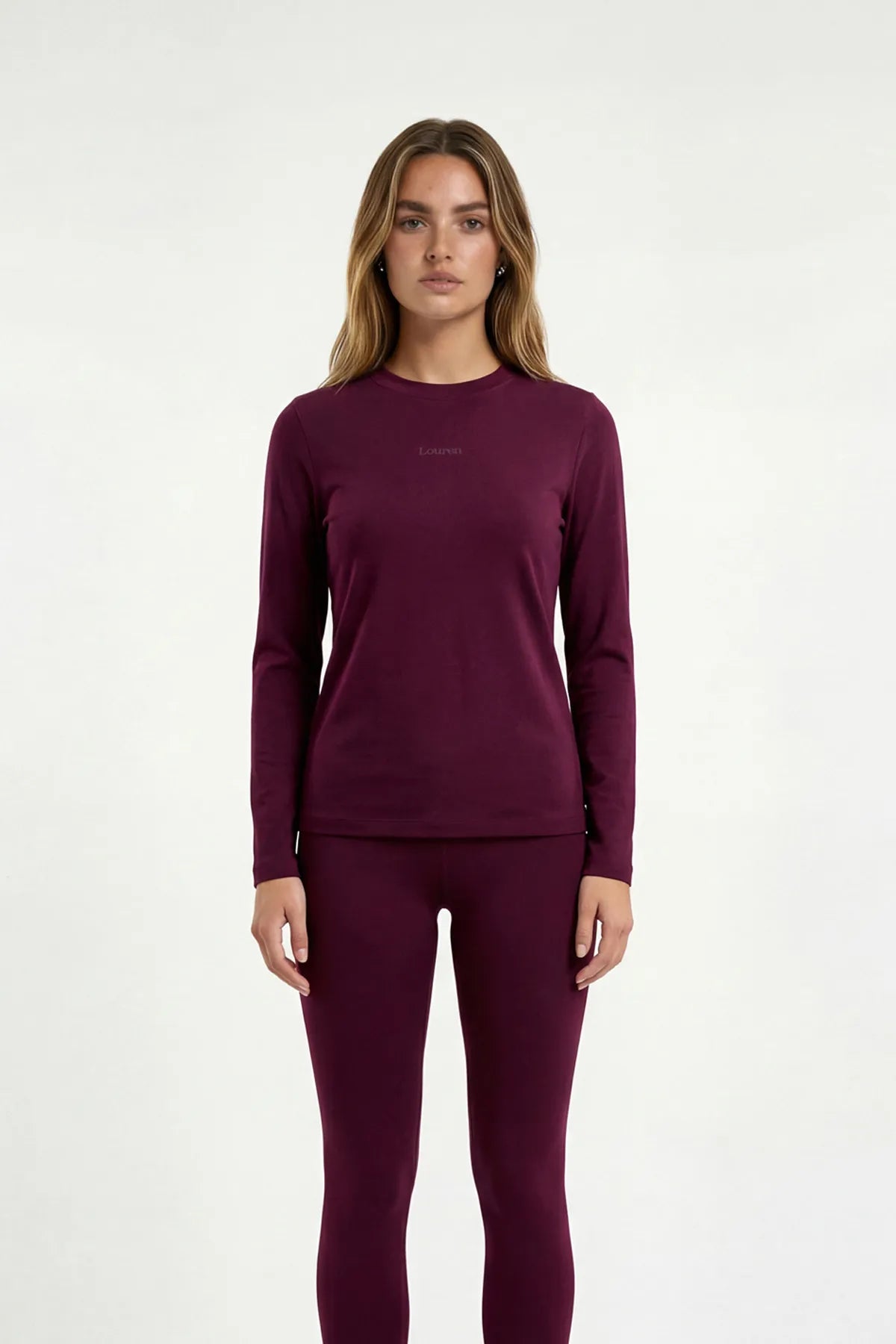 Model Kumaş Rahat Kesim Uzun Kollu Body - Bordo