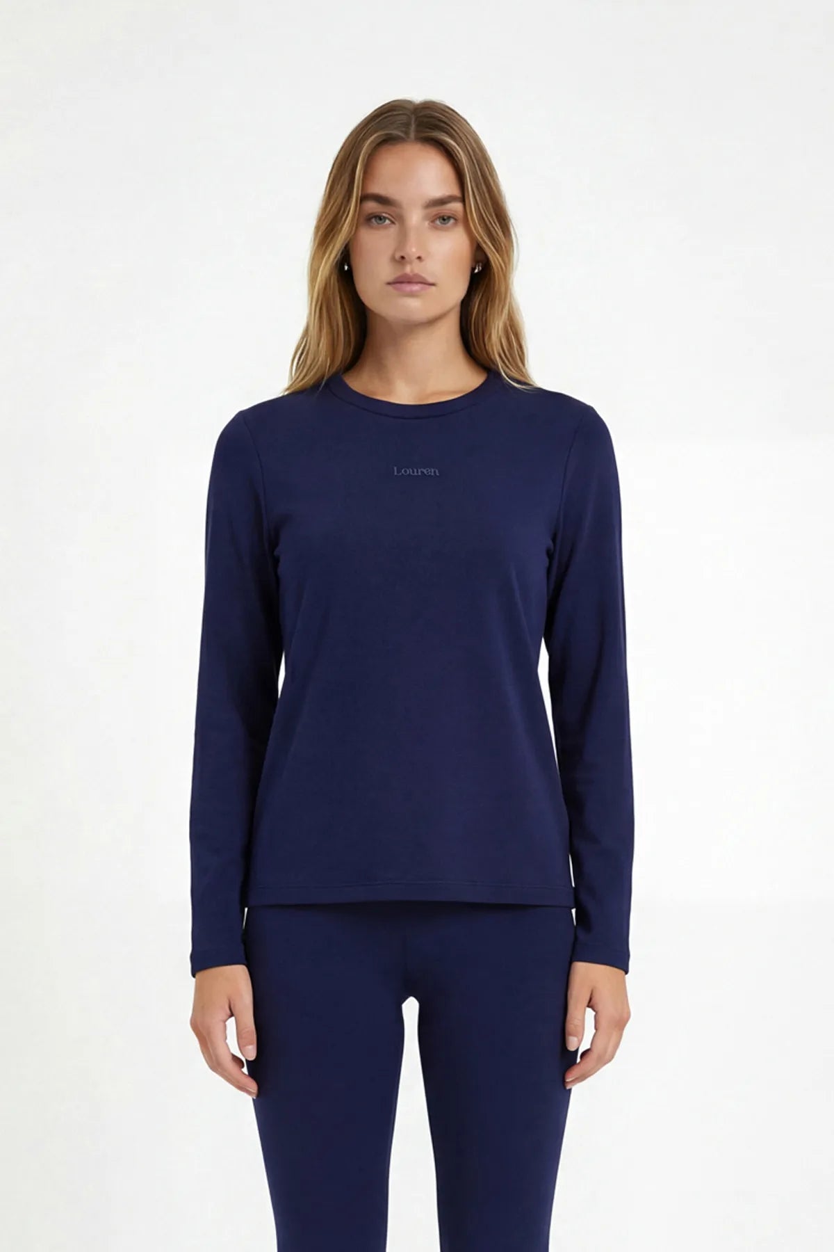 Model Kumaş Rahat Kesim Uzun Kollu Body - Lacivert