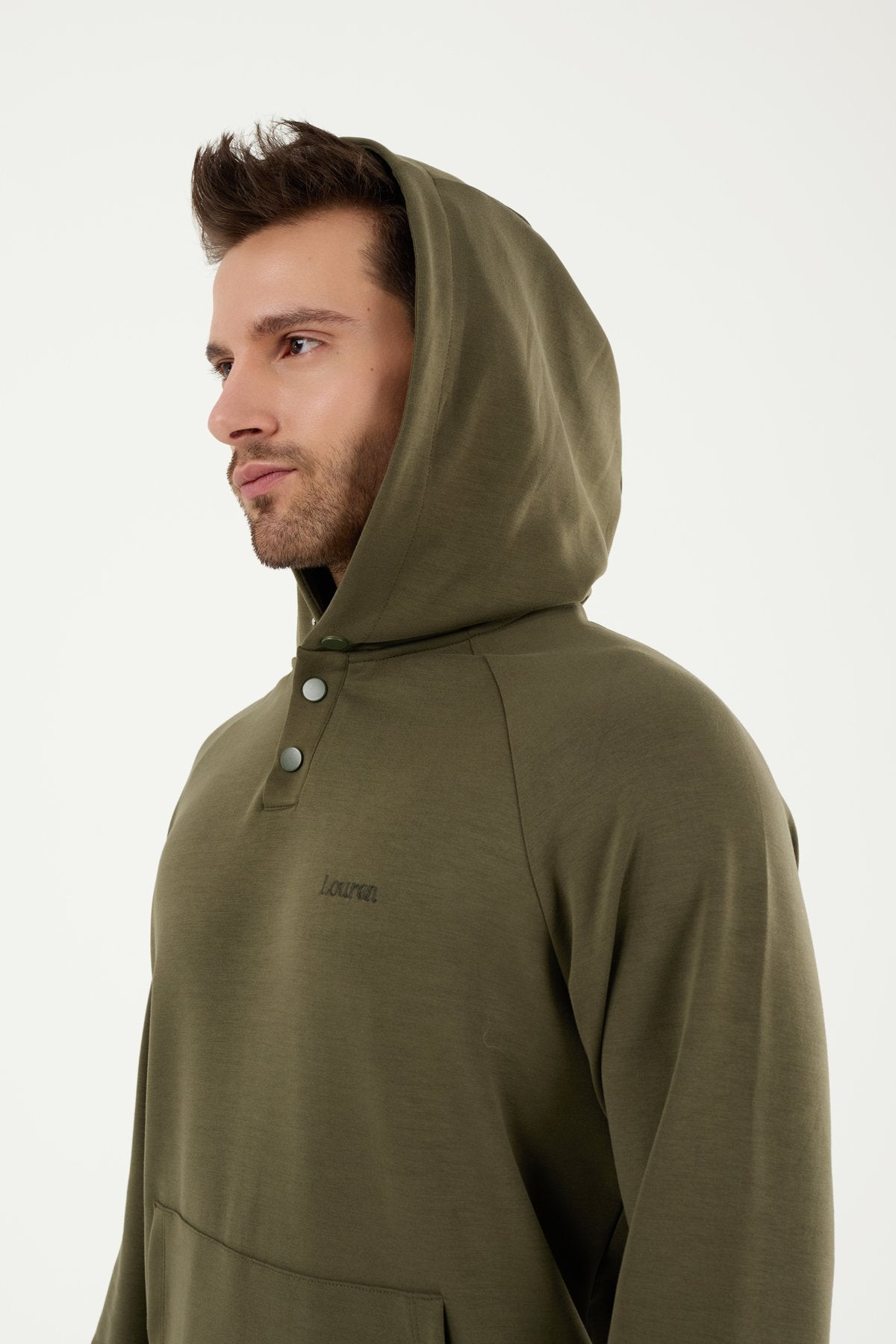 W861 Modal Kumaş Kapüşonlu Spor Üst