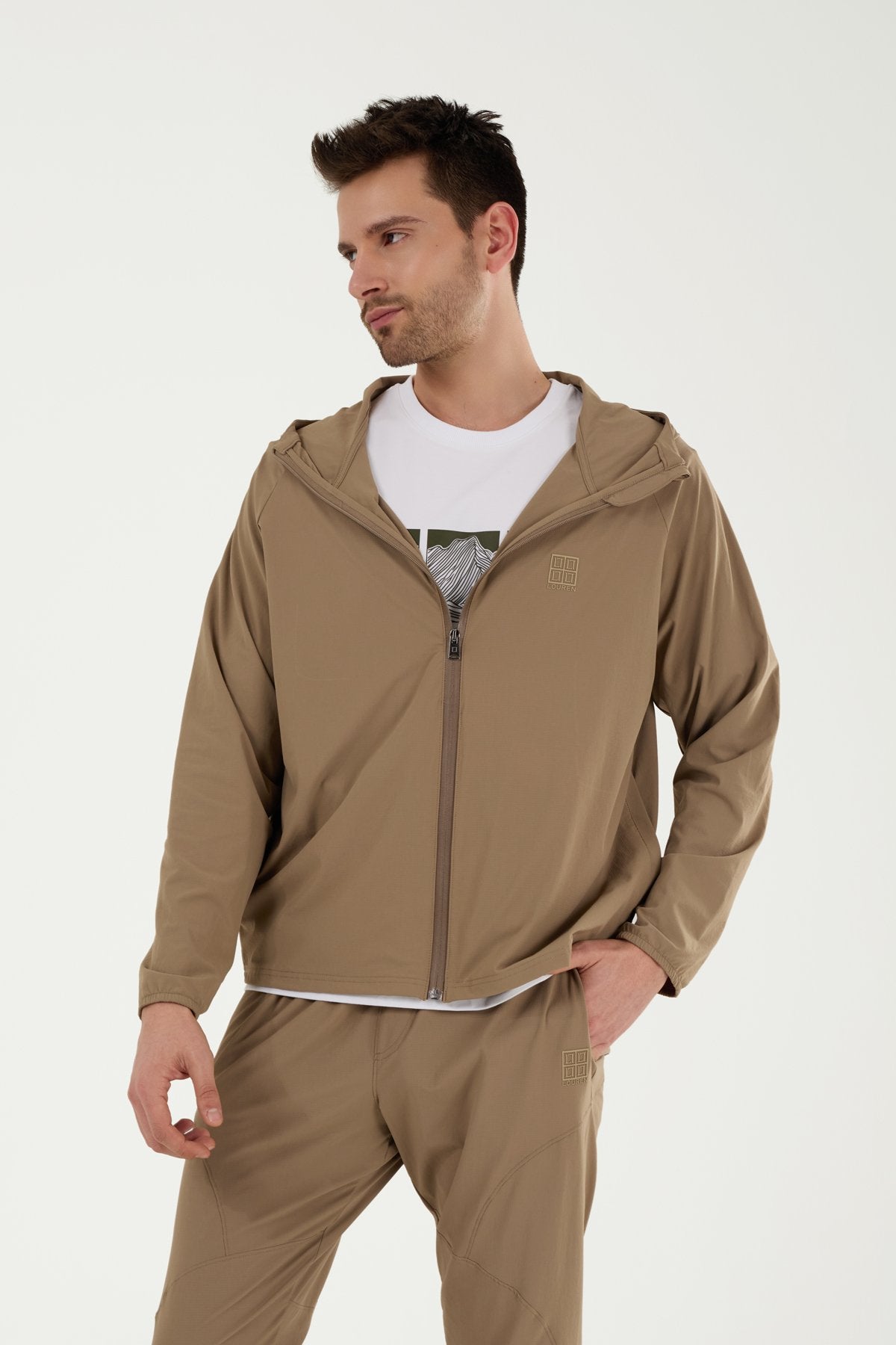 W864 Kapüşonlu Koşucu Üst