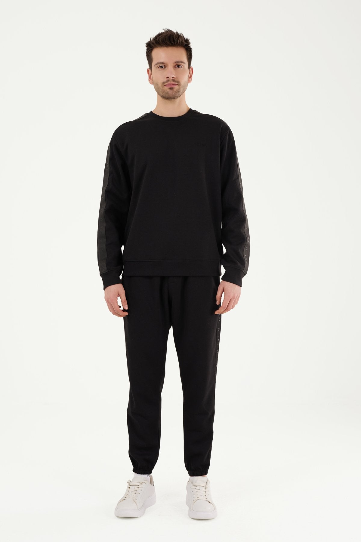 W850 Lastik Detaylı Bisiklet Yaka Sweat