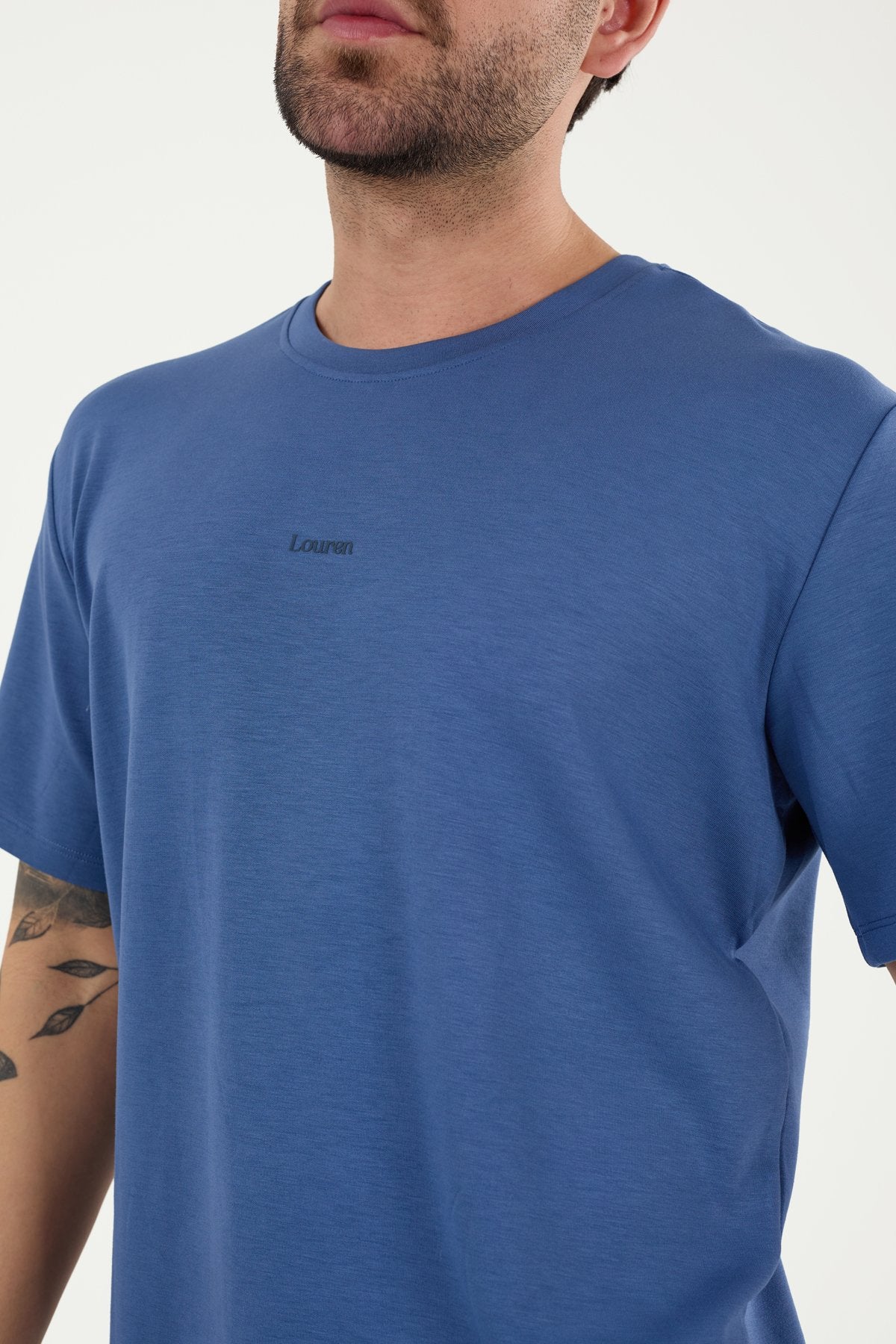 W857 Modal Kumaş Bisiklet Yaka T-shirt