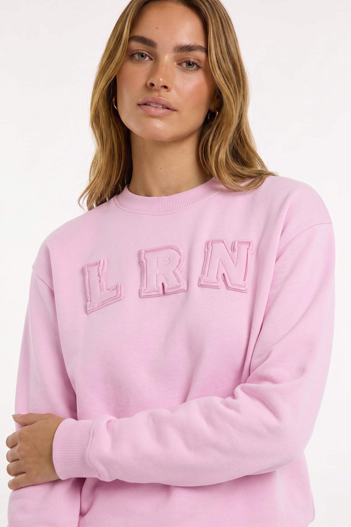 LRN Oversize Eşofman Üstü W723 - Pembe