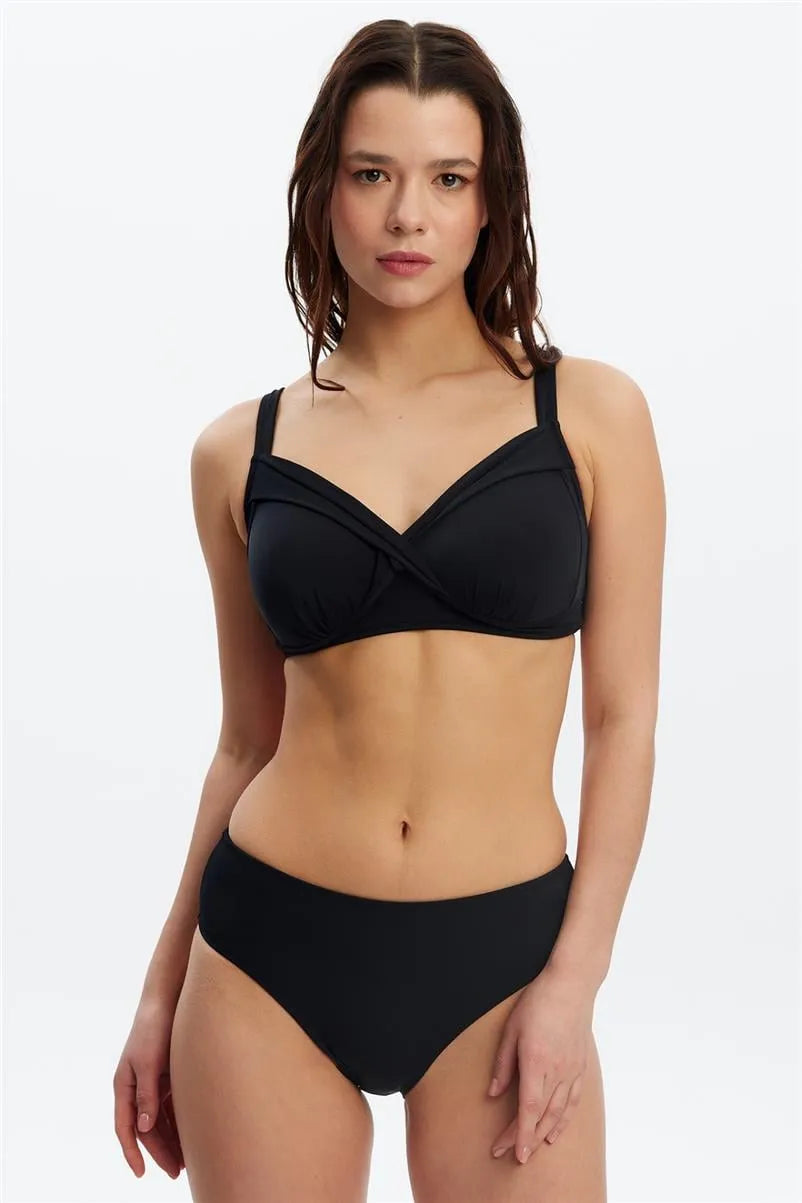 B1497 Kaplı Toparlayıcı Bikini Takımı - Siyah