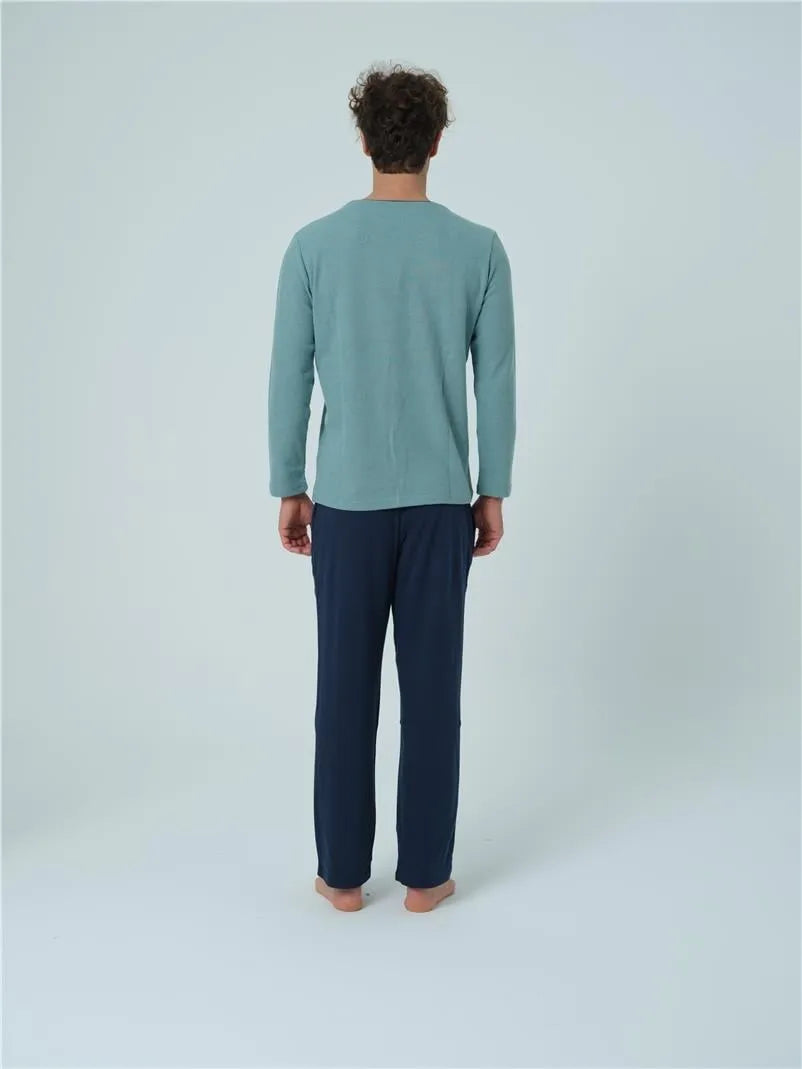 HE1500 Gömlek Pijama Takımı - Yeşil