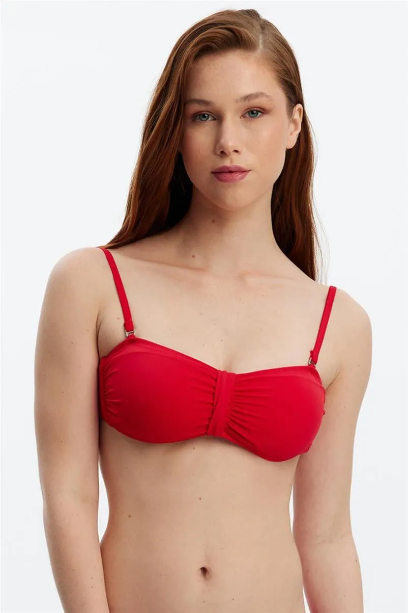 MM8501 Straplez Bikini Üstü - Kırmızı