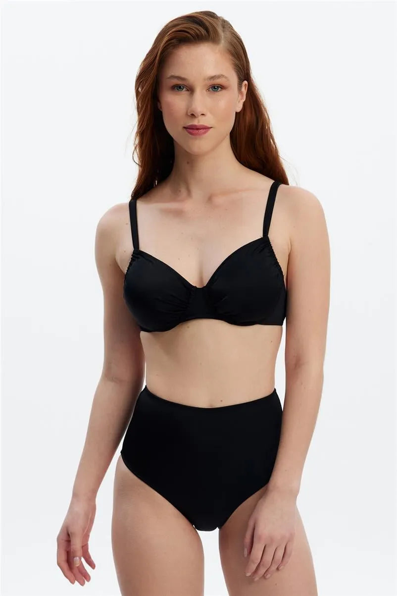 MM8508 Yüksek Bel Bikini Alt - Siyah