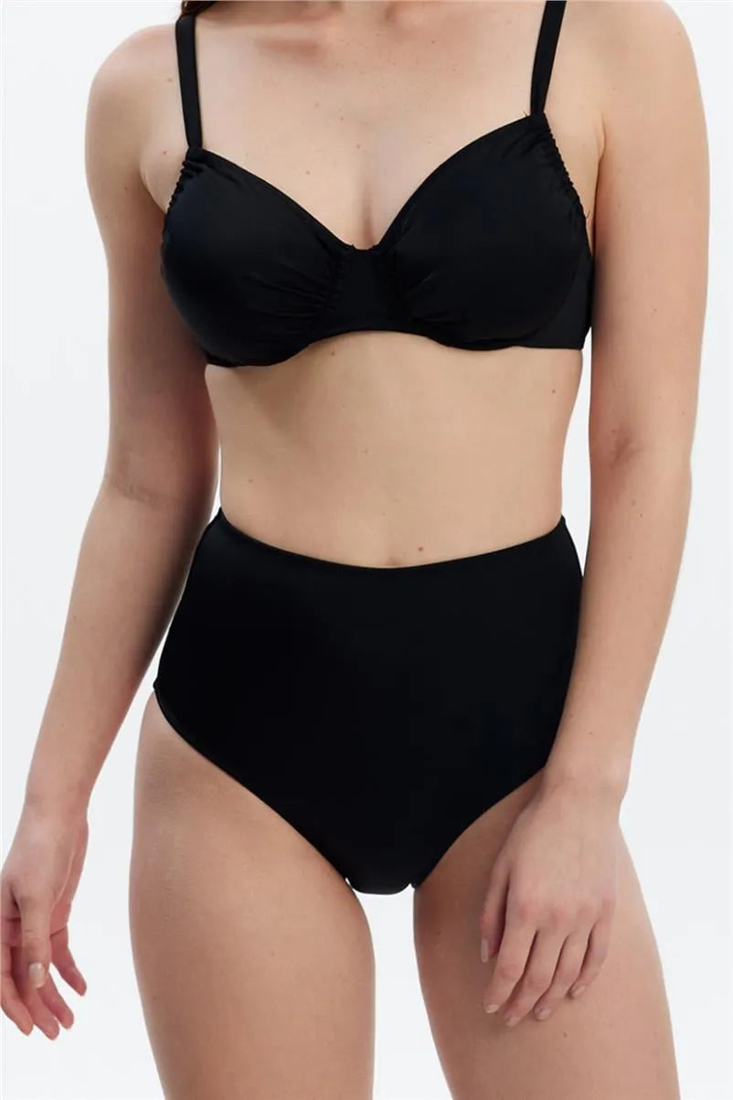 MM8508 Yüksek Bel Bikini Alt - Siyah