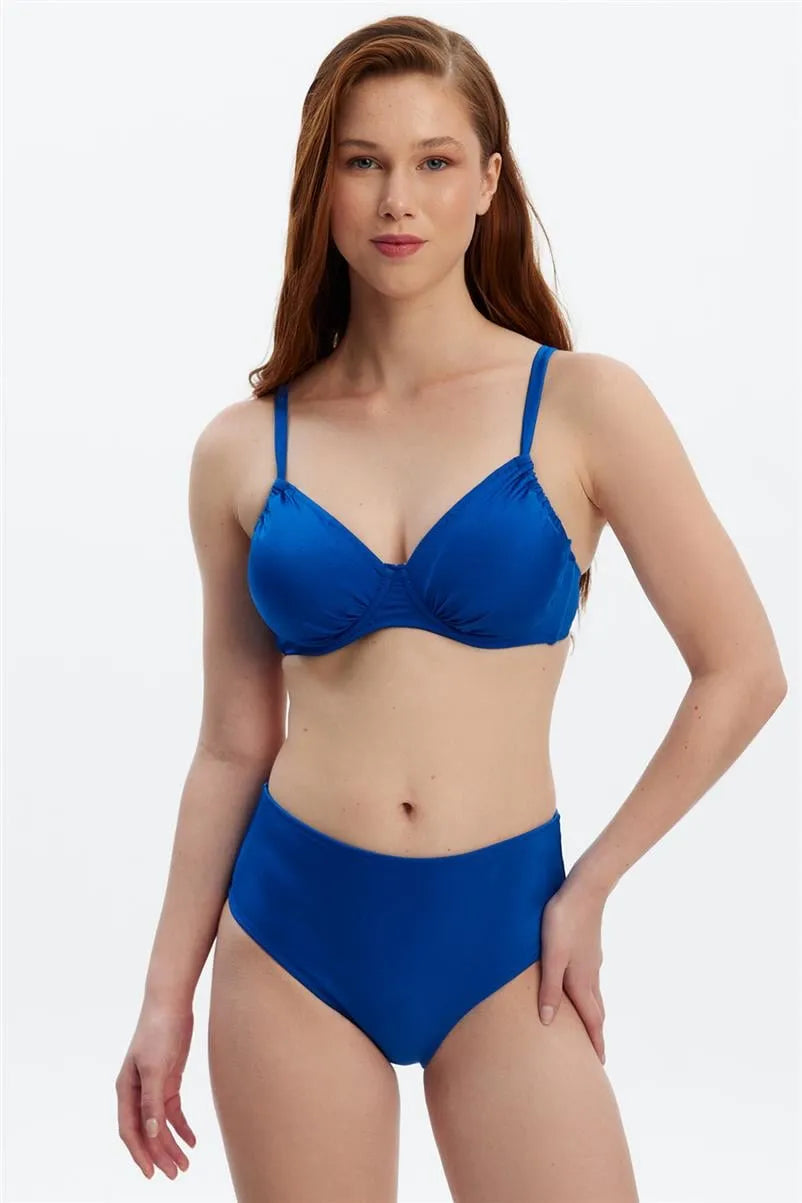 MM8508 Yüksek Bel Bikini Alt - Mavi
