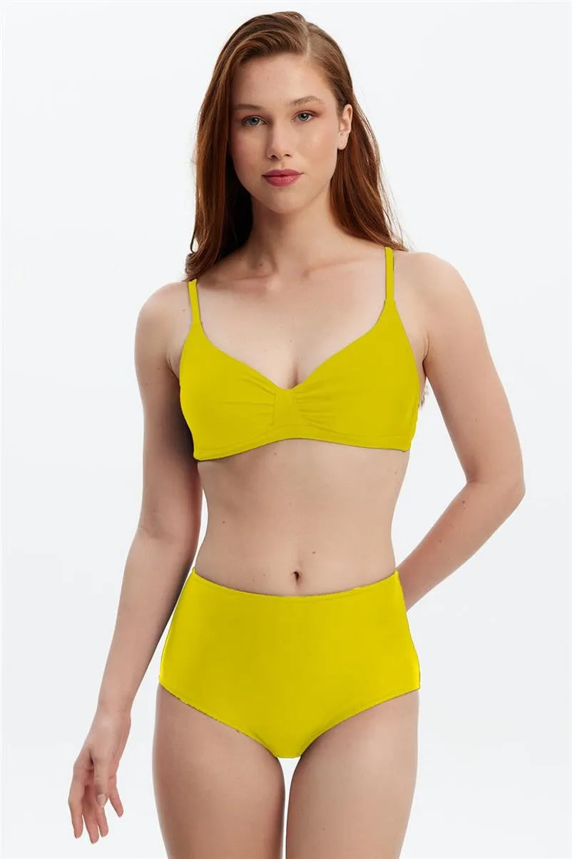 MM8508 Yüksek Bel Bikini Alt - Sarı