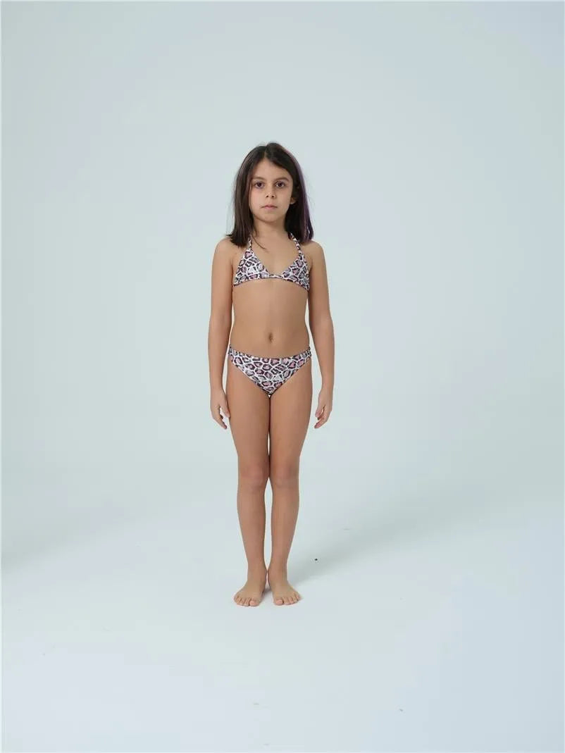 KÇ7511 Kız Çocuk Üçgen Bikini - Pembe
