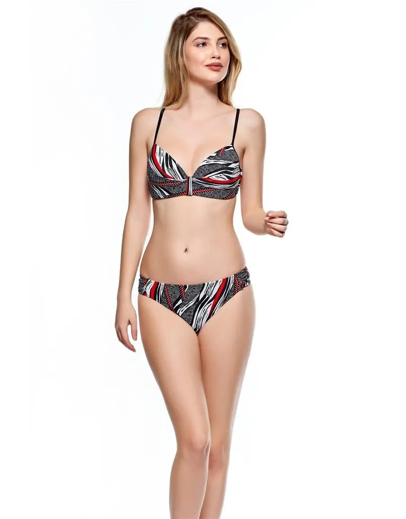 B1190 Yarım Dolgu Kaplı Bikini Takım - Siyah