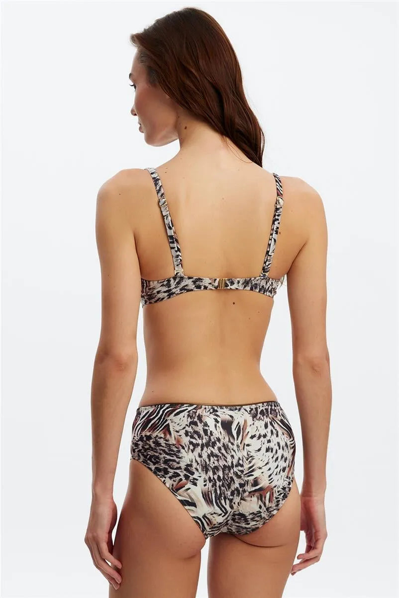 B1664 Balenli Bikini Takım - Kahverengi