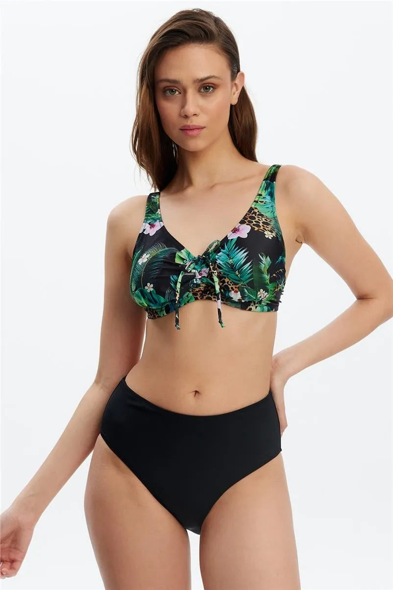 B1666 Toparlayıcı Bikini Takım - Siyah