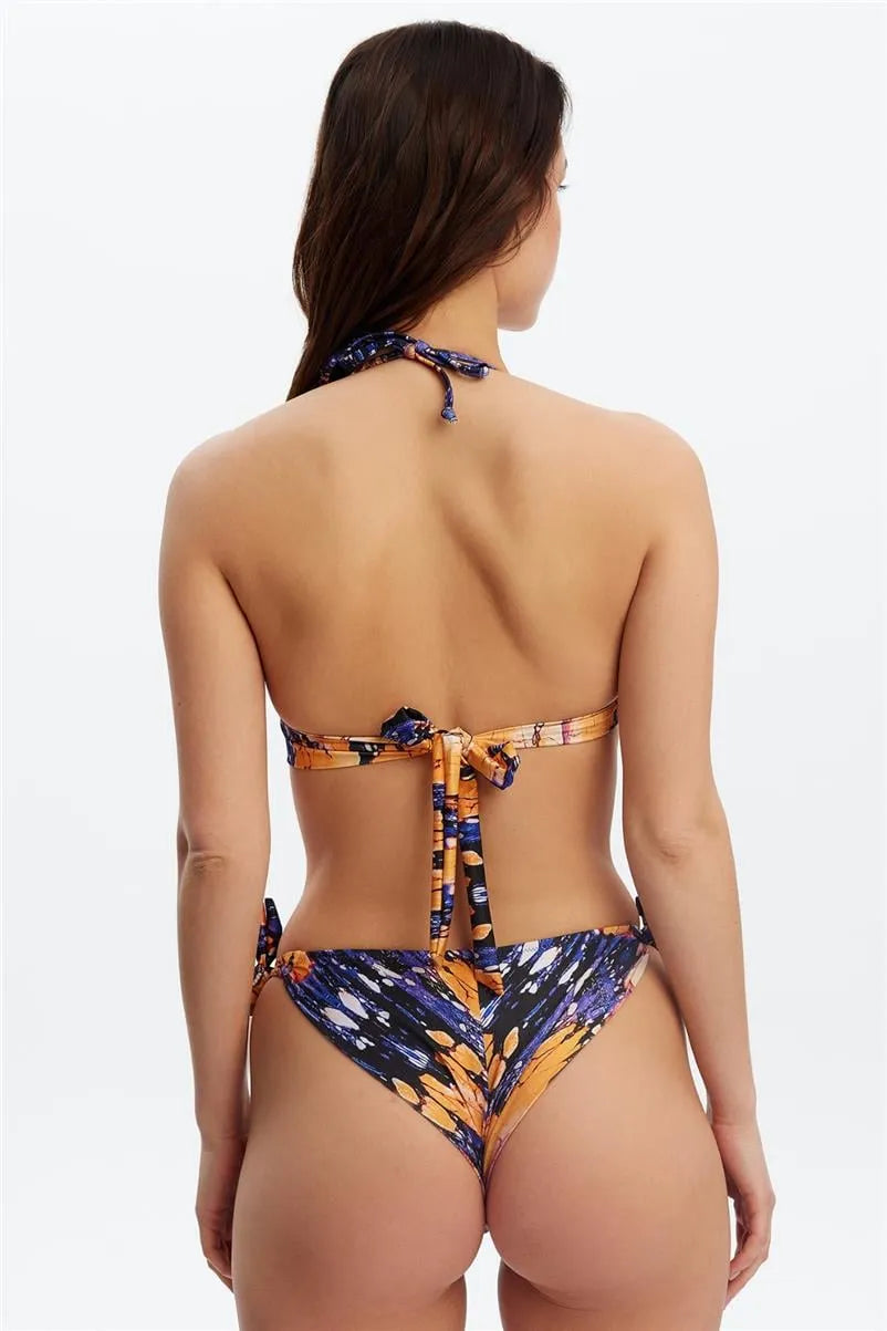 Kaplı Bikini Takımı – Kademeli Push-Up Etkili Tasarım - Mor
