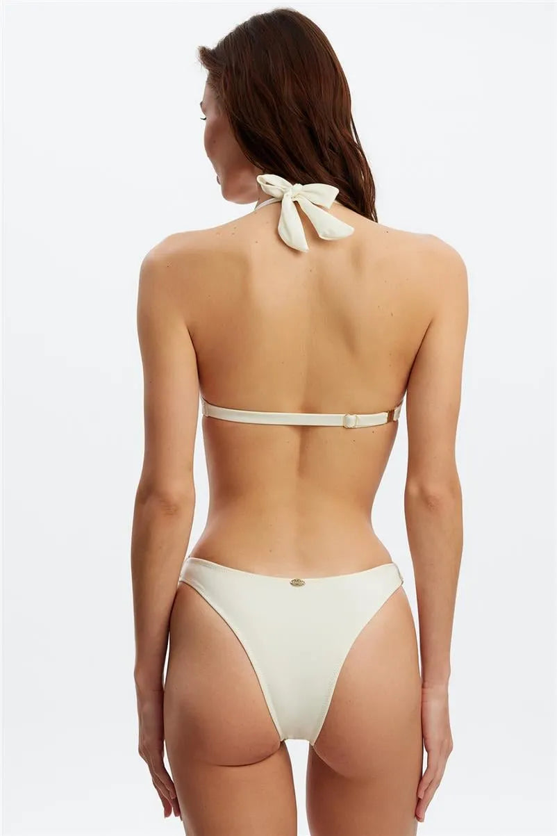 NB1766 Telli Bikini Takım - Ekru