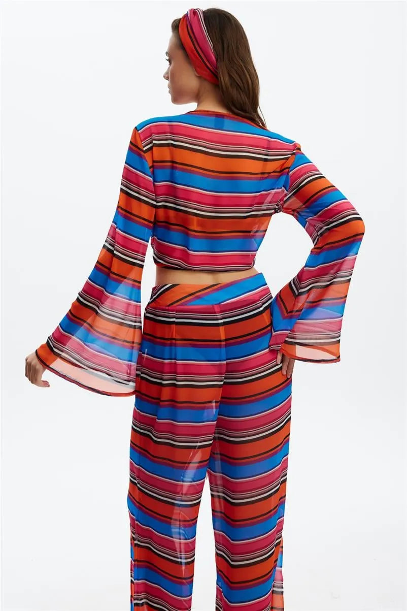 P5611 Crop Pantolon Takım - Kırmızı