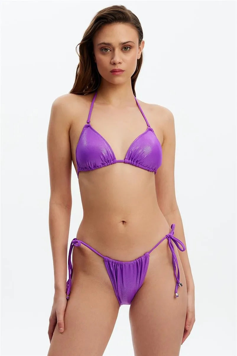 NB1780 Üçgen Bikini Takım - Mor