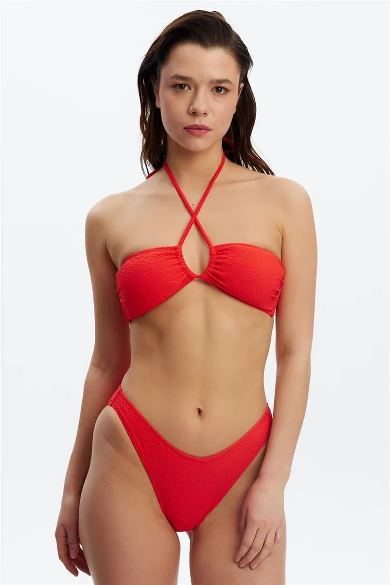 B1636 Straplez Bikini Takım - Kırmızı