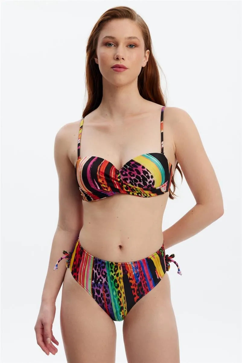 MM8509 Kenarı Tünelli Bikini Altı - Leopar