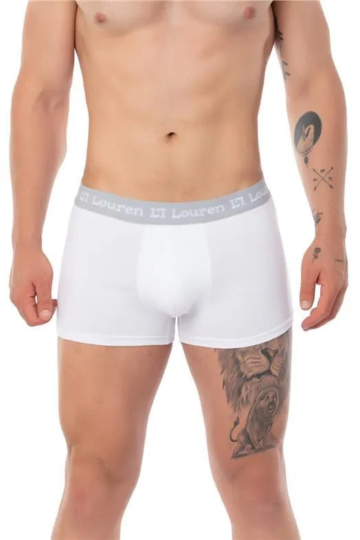 U625 Erkek 3'lü Boxer - Beyaz