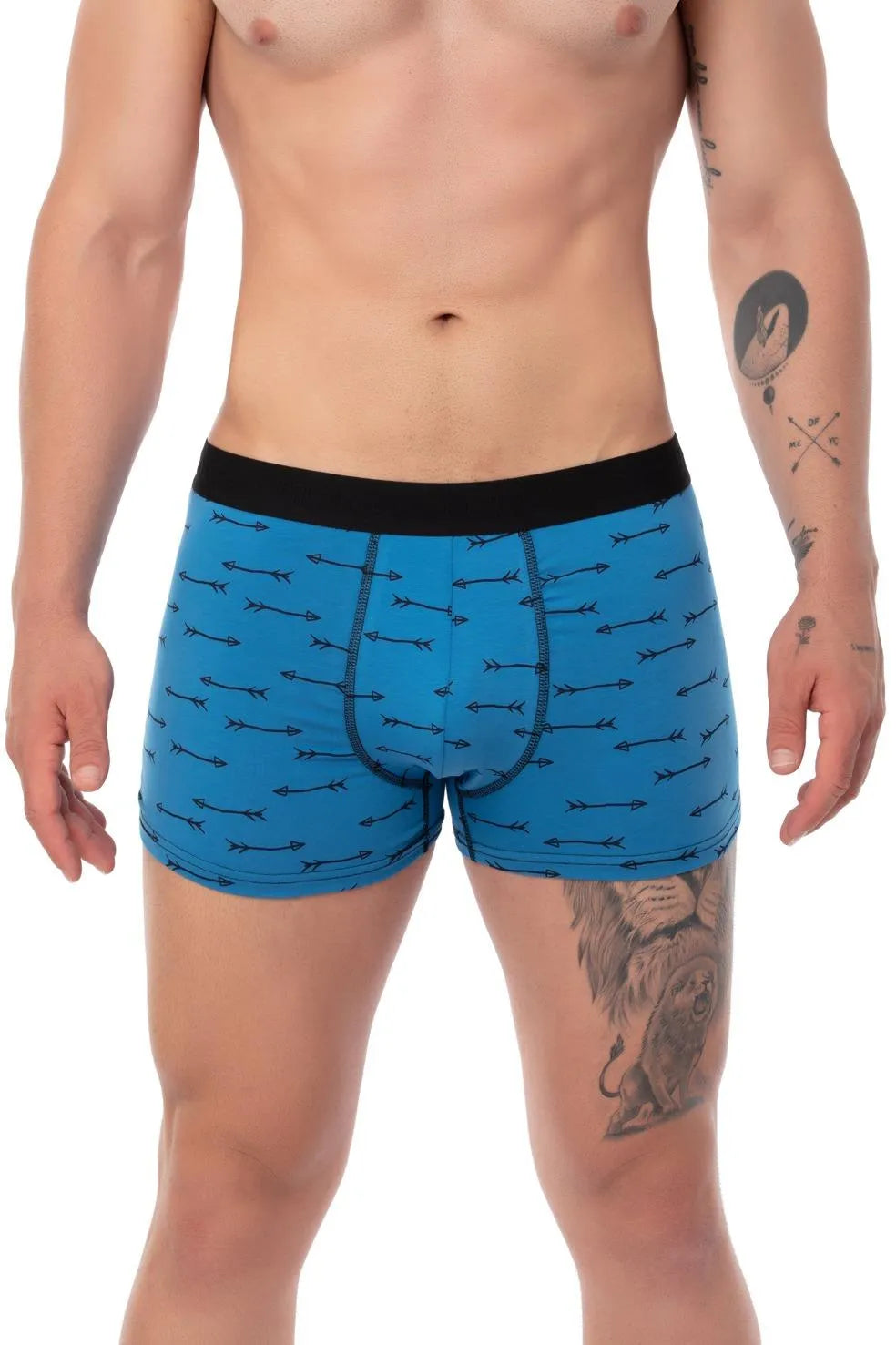 Mavi Oklu Erkek 3'lü Boxer Seti - Mavi Oklu
