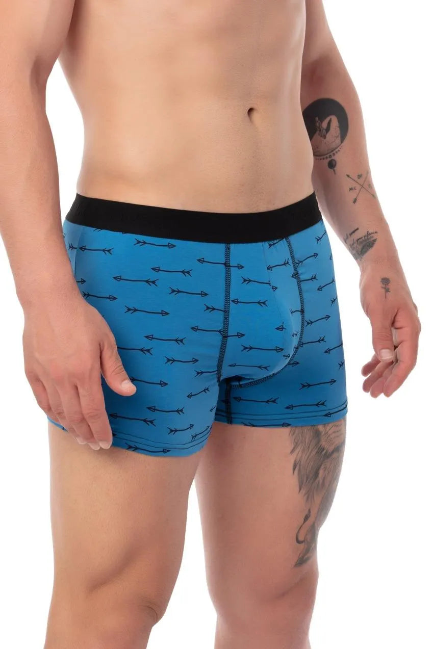 Mavi Oklu Erkek 3'lü Boxer Seti - Mavi Oklu