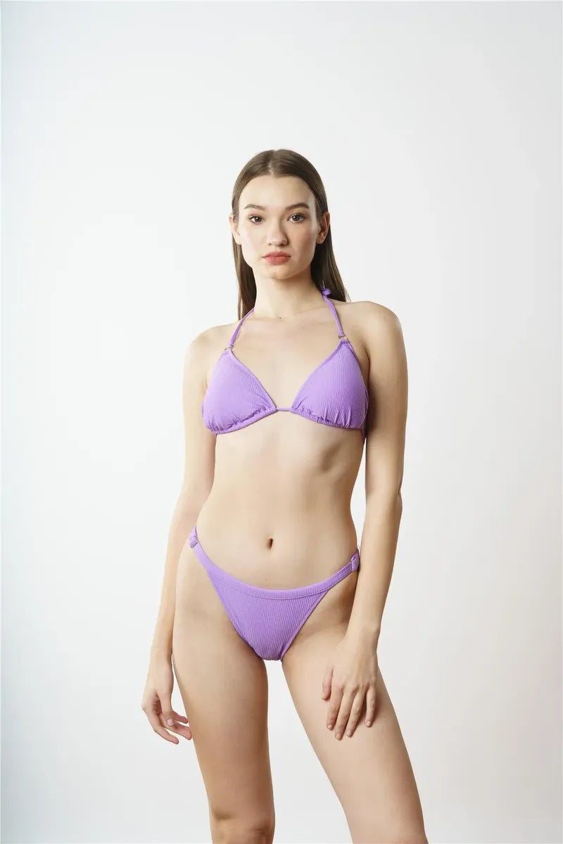B1836 Küçük Üçgen Bikini Takımı - Mor