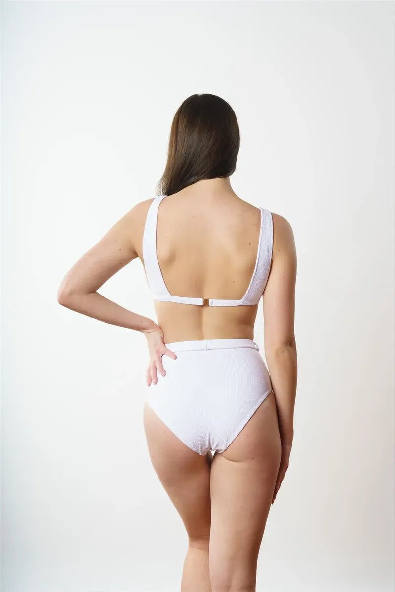 B1837 U Yaka Bikini Takımı - Beyaz