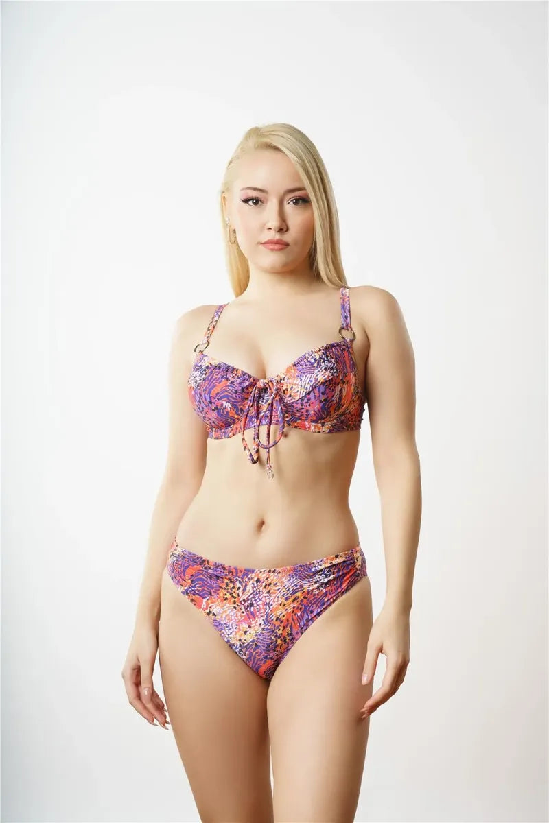 B1841 Telli Toparlayıcı Bikini Takım - Oranj