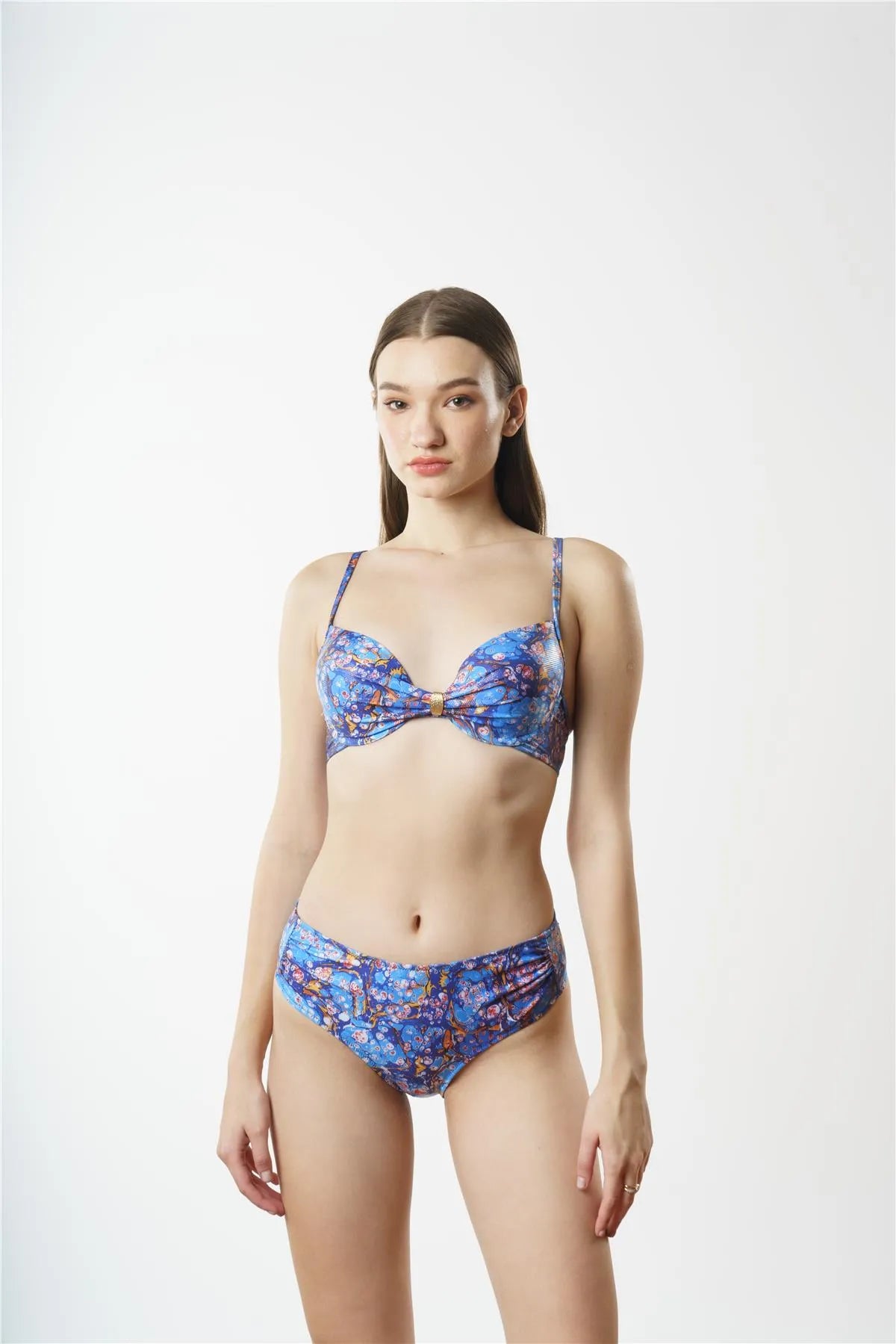 NB1961 Dolgulu Bikini Takım - Mavi