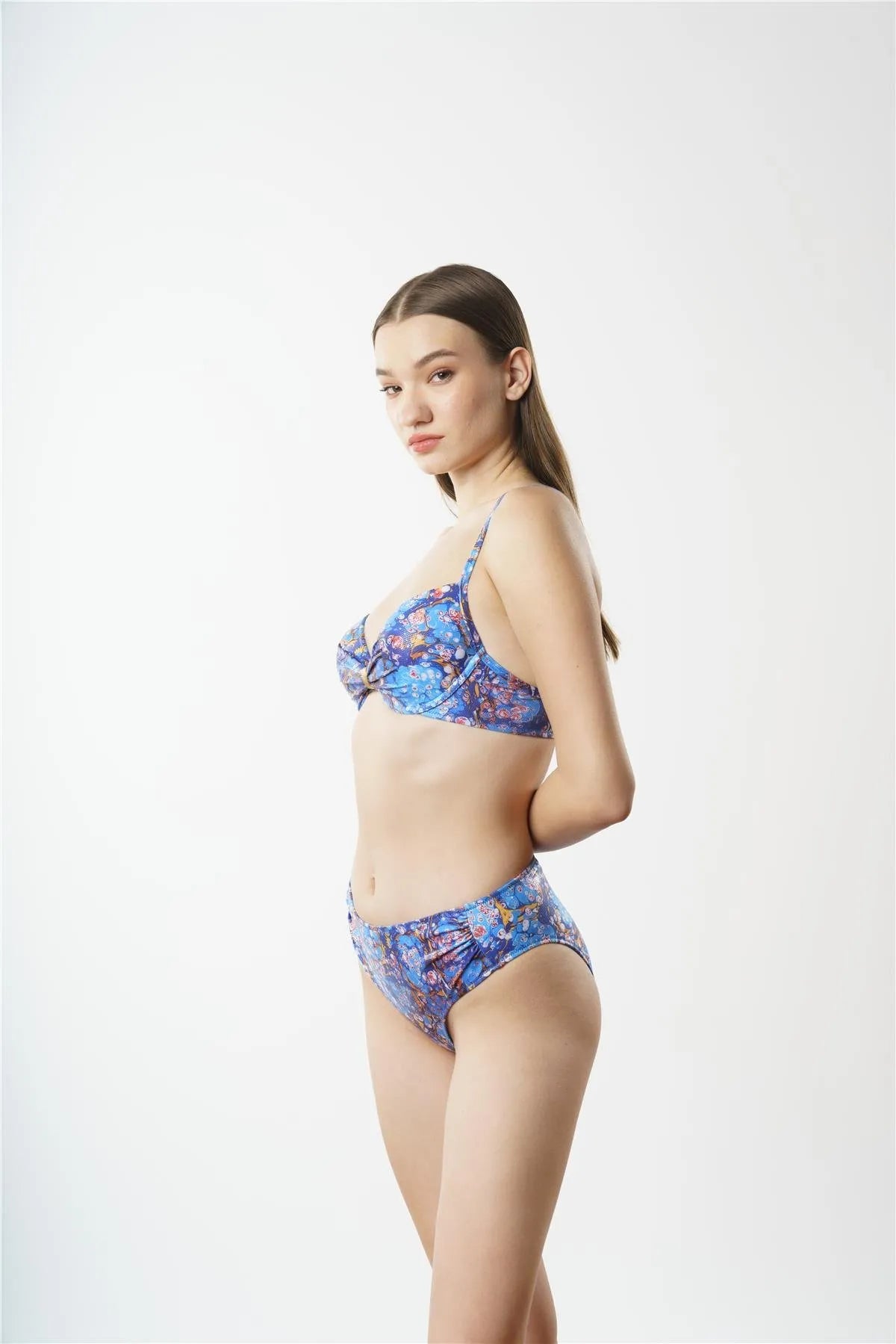 NB1961 Dolgulu Bikini Takım - Mavi