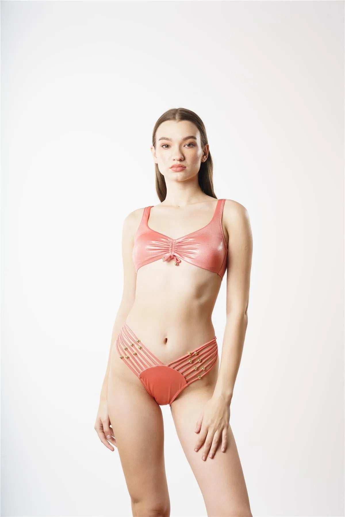 NB1976 Geniş Üçgen Bikini Takım - Oranj