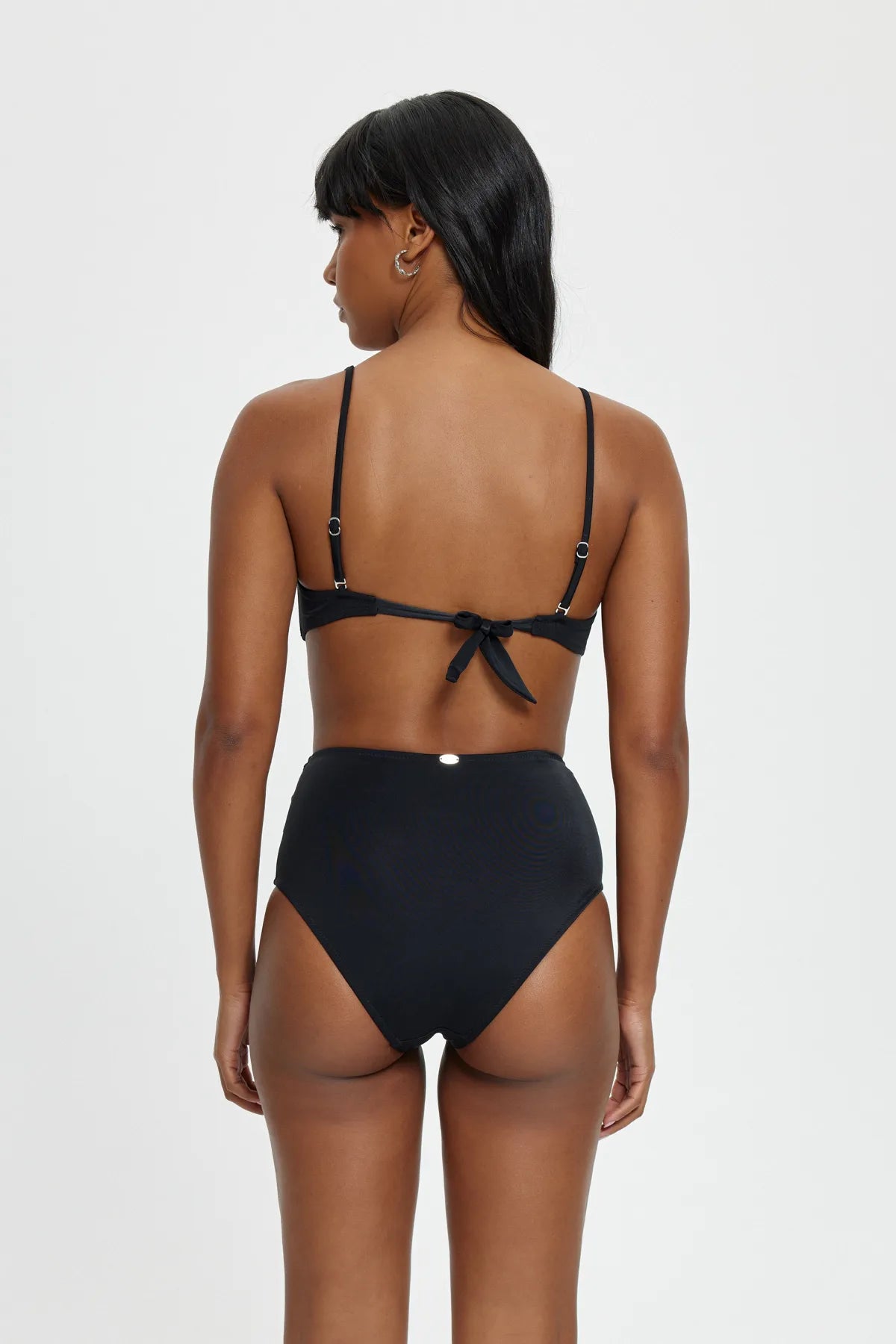 B1858 Boş Kaplı Straplez Bikini Takımı - Siyah