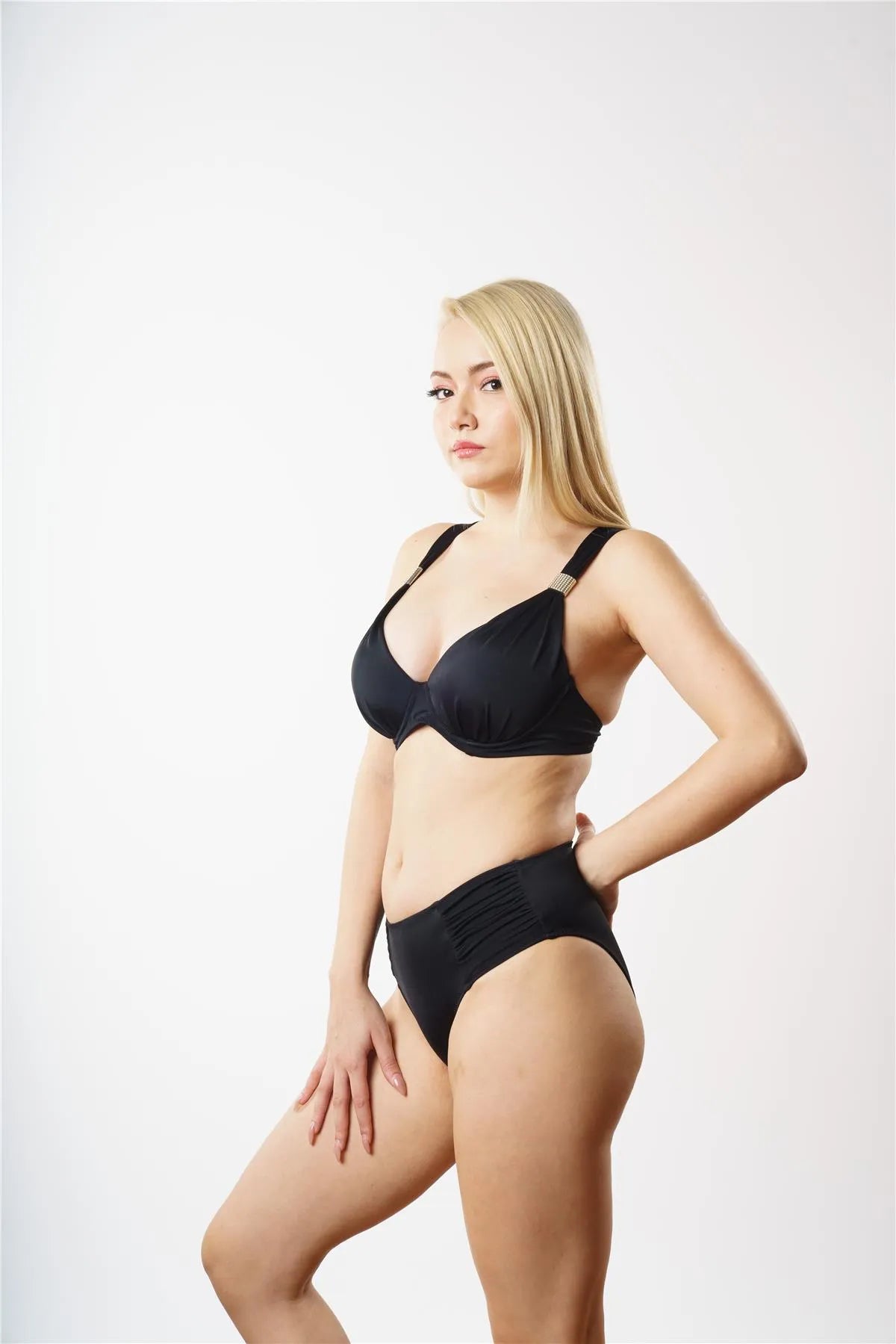 B1865 Boş Kaplı Toparlayıcı Bikini Takımı - Sİyah