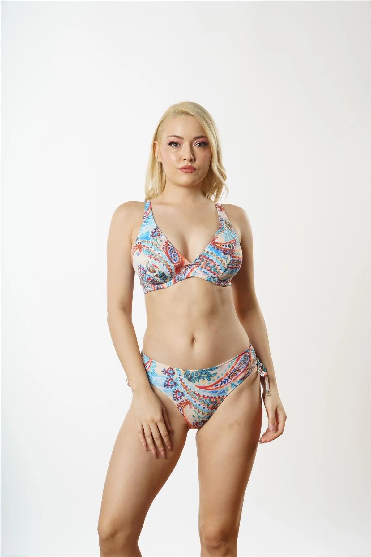 B1870 Telli Toparlayıcı Bikini Takımı - Bej