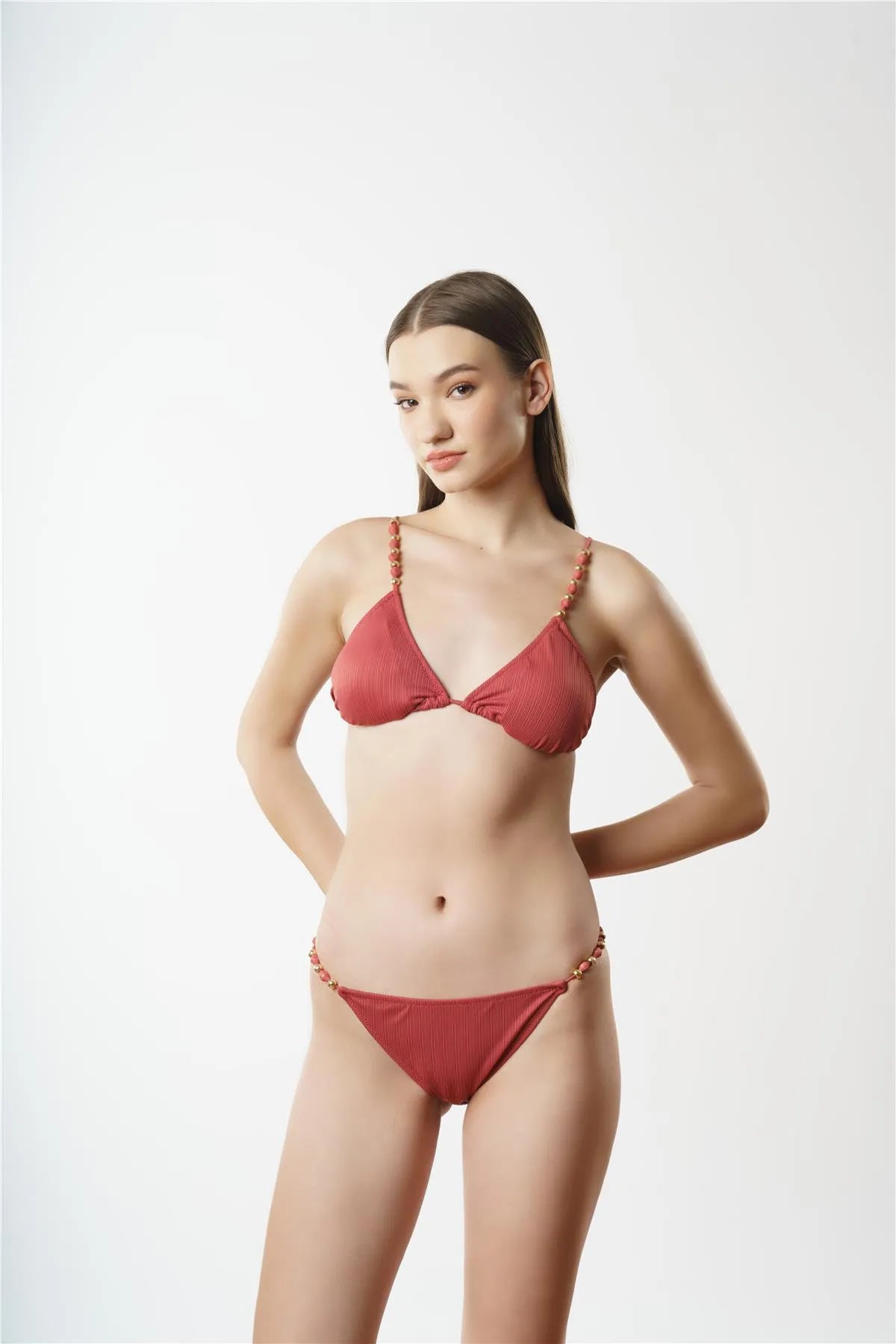 LB1984 Küçük Üçgen Bikini Takımı - Kiremit