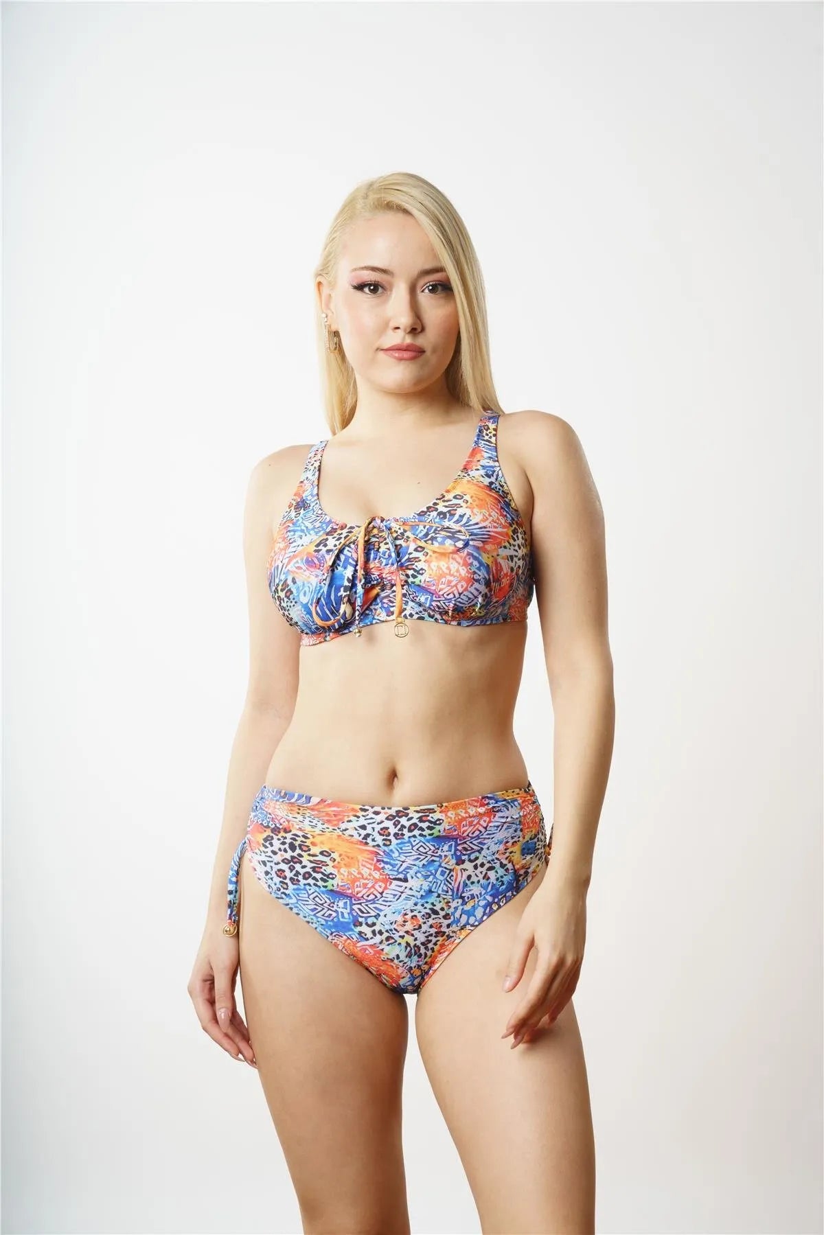 B1877 Toparlayıcı Bikini Takımı - Oranj