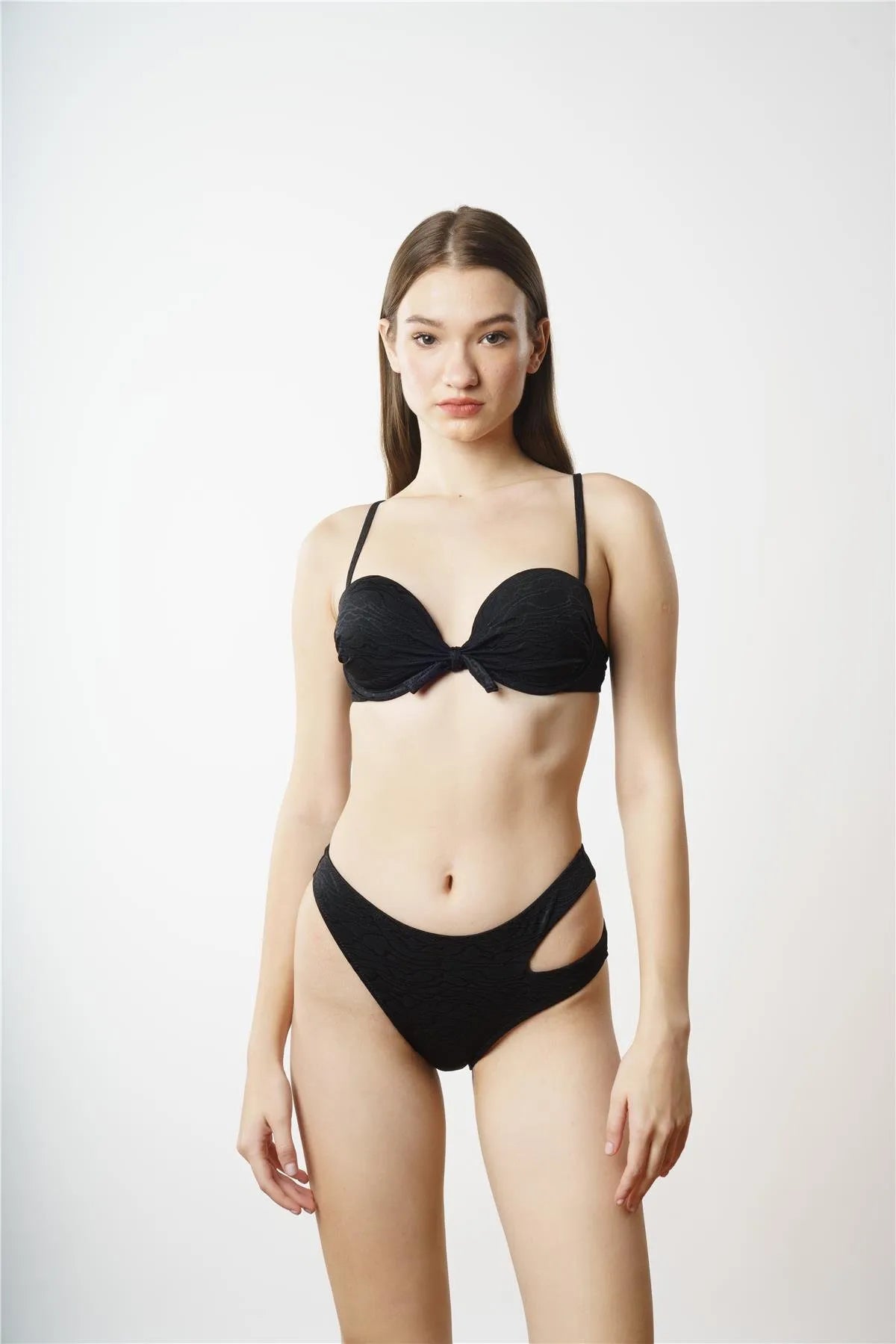 B1879 Full Dolgulu Bikini Takım - Siyah