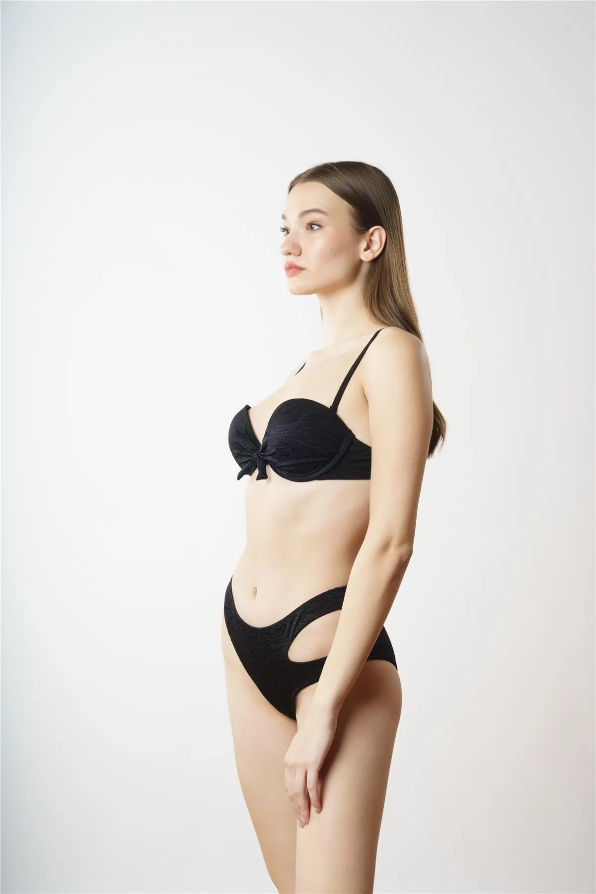 B1879 Full Dolgulu Bikini Takım - Siyah
