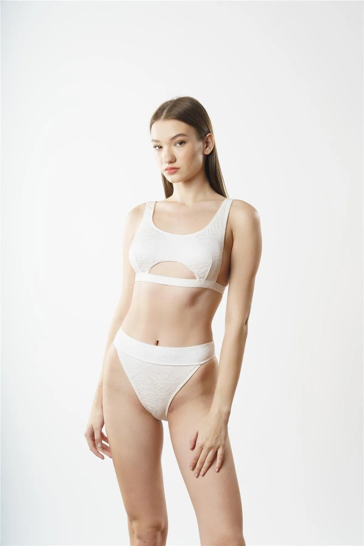 LB2008 U Yaka Bikini Takımı - Beyaz