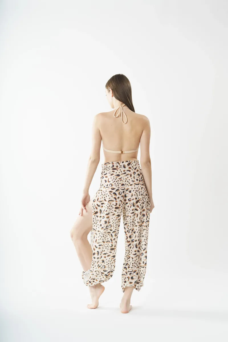 P5823 Yırtmaçlı Pant Pareo - Bej