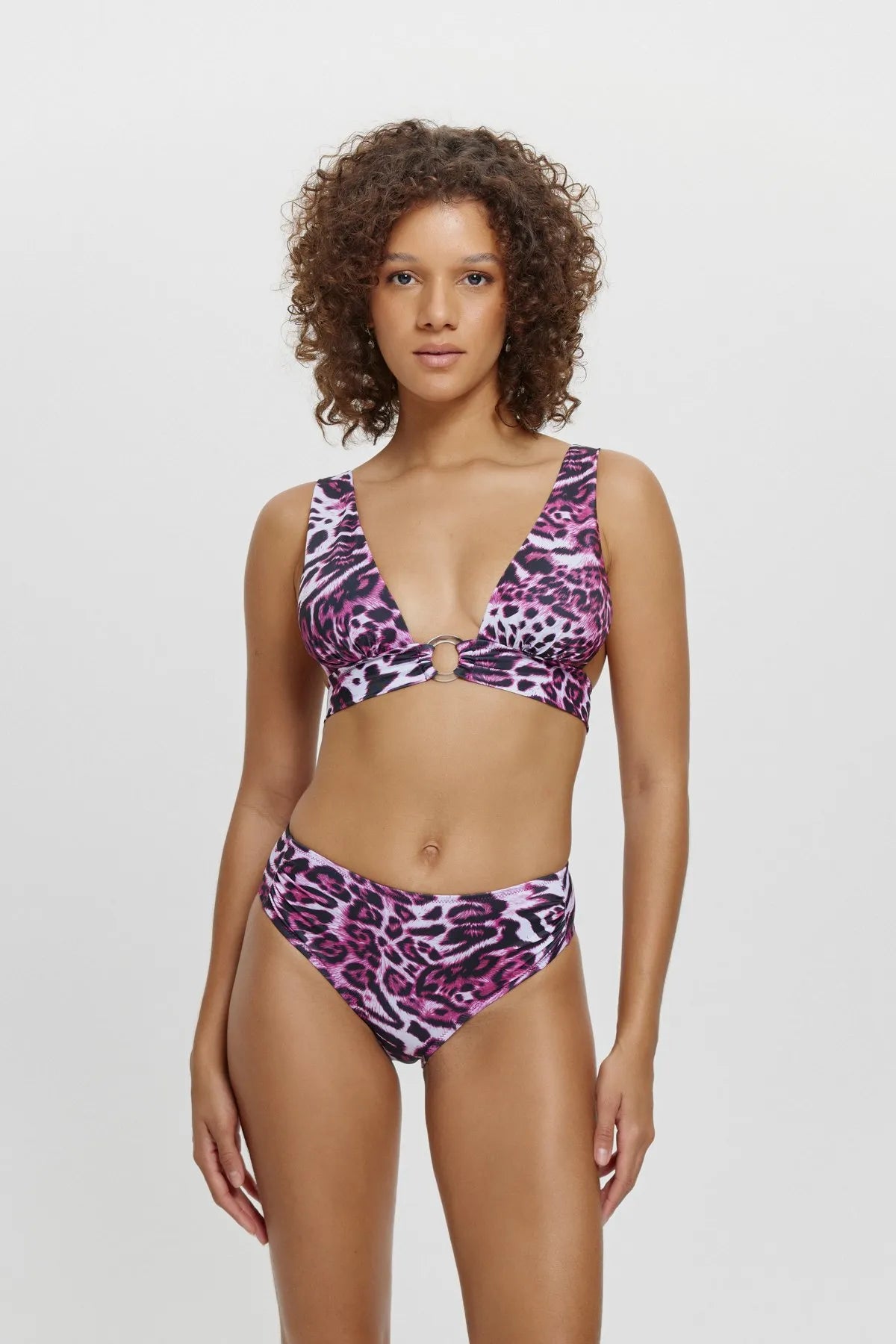 B1901 Geniş Üçgen Bikini - Fuşya