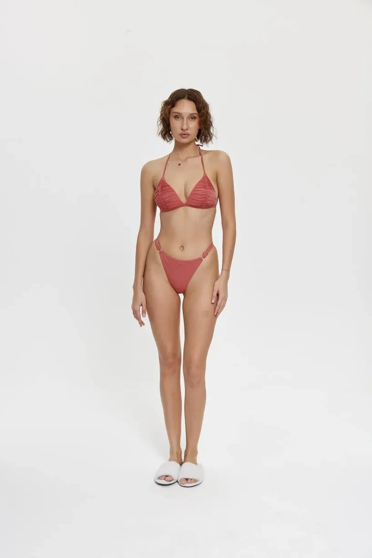 B11000 Yarım Kap Üçgen Bikini Takım - Kiremit