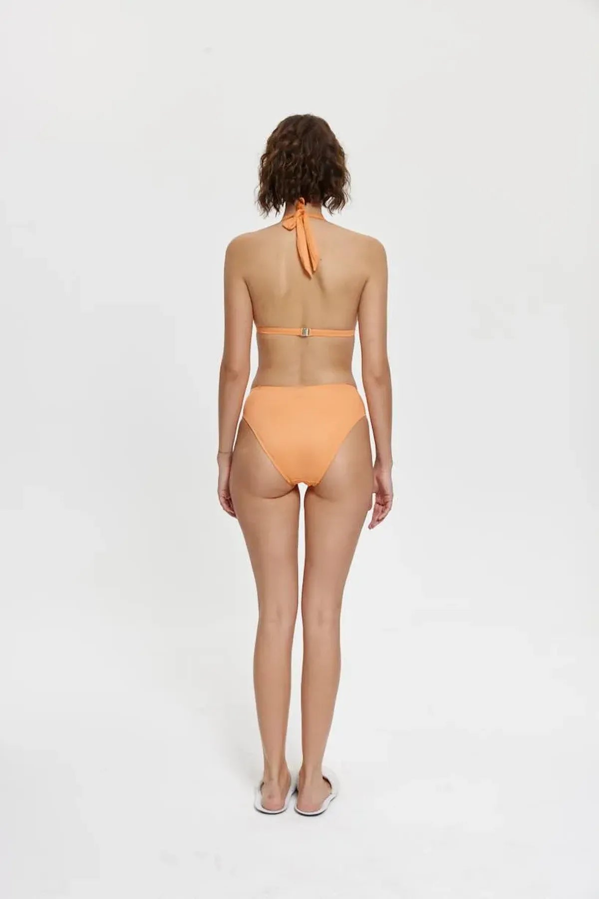 B11001 Sabit Üçgen Bikini Takım - Oranj