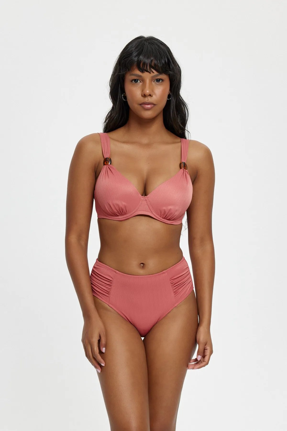 B11002 Boş Kaplı Toparlayıcı Bikini Takım - Bordo