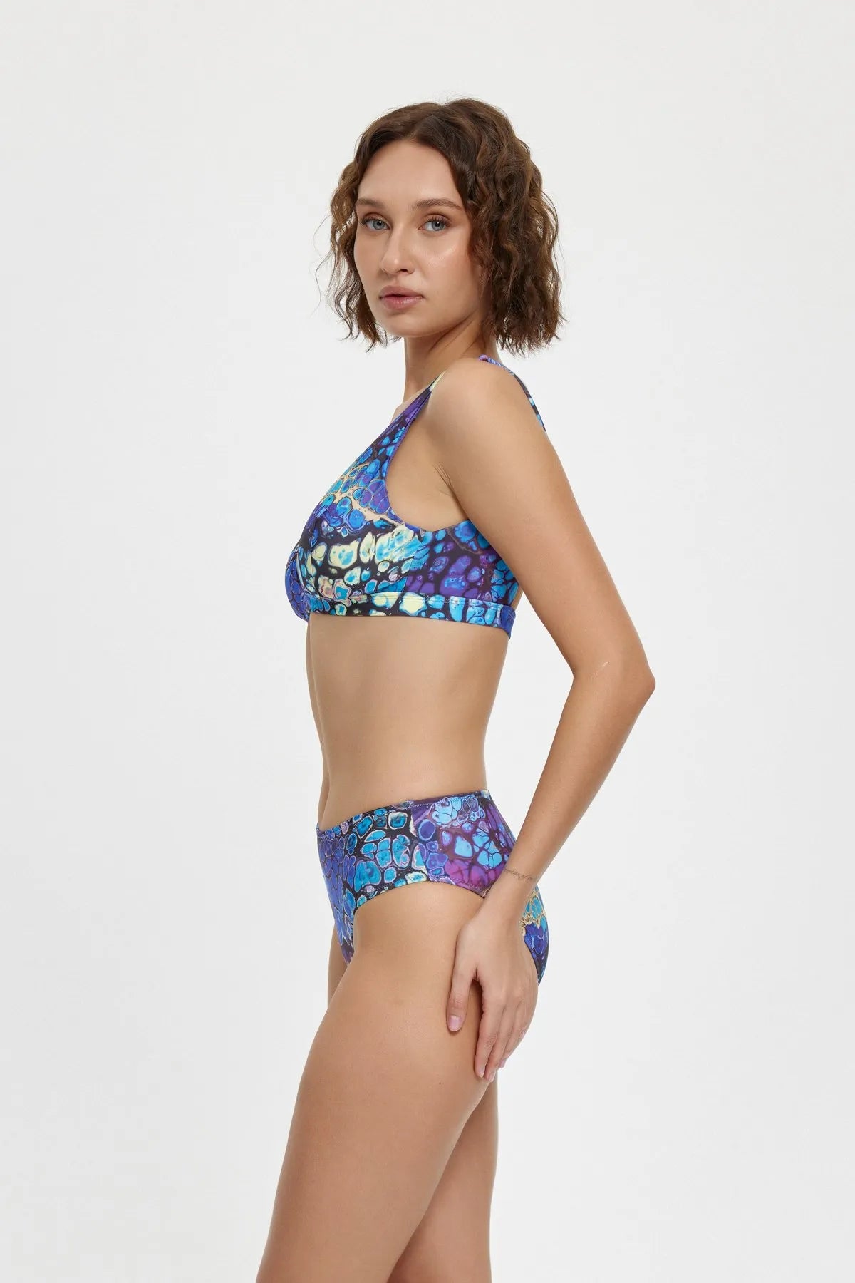 B11027 Uzun Üçgen Bikini Takımı - Mor